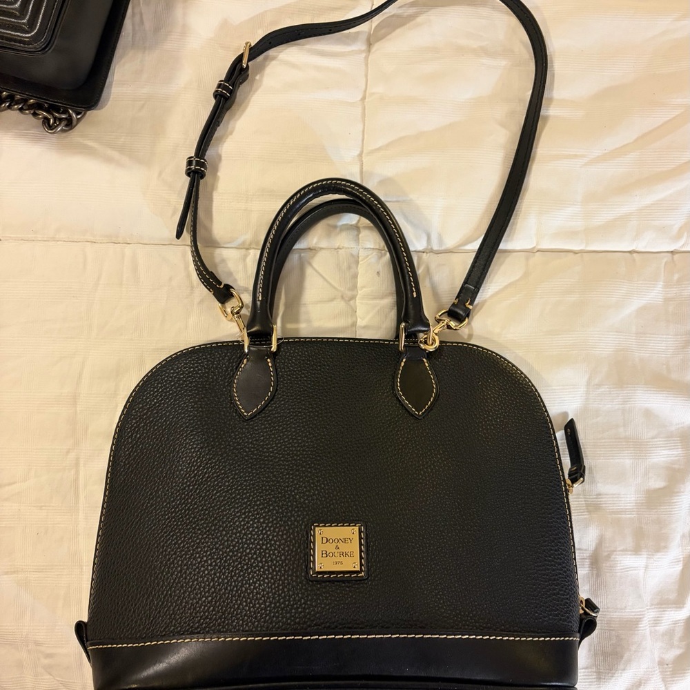 Dooney & Bourke Black Pebble Leather Satchel